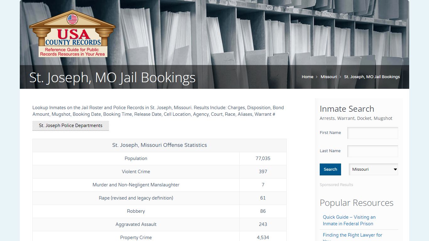 St. Joseph, MO Jail Bookings | Name Search